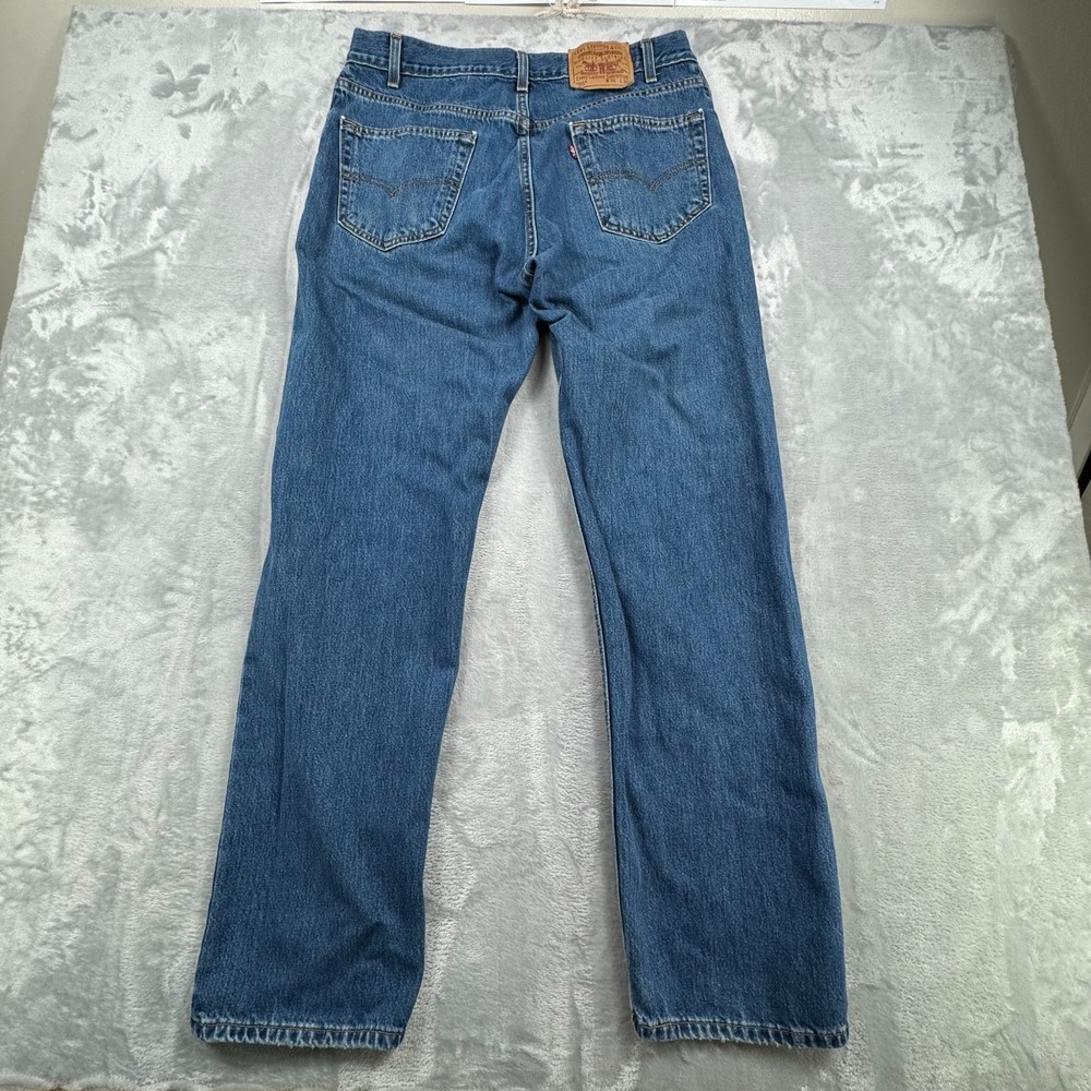 Levis 505 Jeans Mens 36x32 Blue Regular Fit Straight Leg Denim Made in USA - Picture 5 of 16